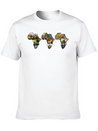 Africa Wildlife Continent Collage Trio Lightweight Cotton T-Shirt – Daily Comfort Graphic Shirt