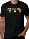 Africa Wildlife Continent Collage Trio Lightweight Cotton T-Shirt – Daily Comfort Graphic Shirt