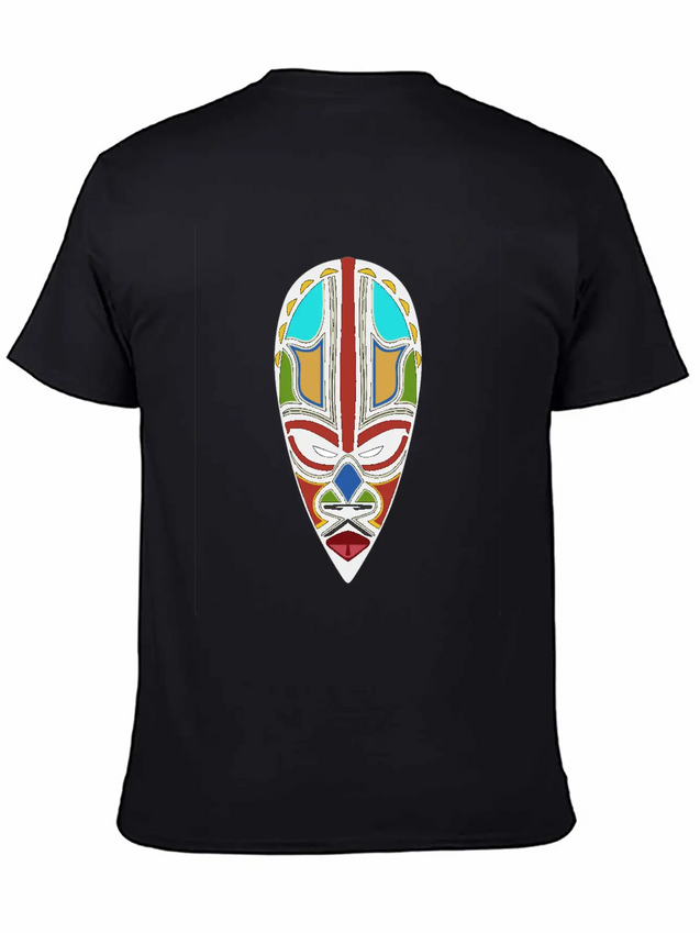African Tribal Mask Lightweight Cotton T-Shirt – Daily Comfort Graphic Shirt