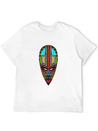 African Tribal Mask Lightweight Cotton T-Shirt – Daily Comfort Graphic Shirt