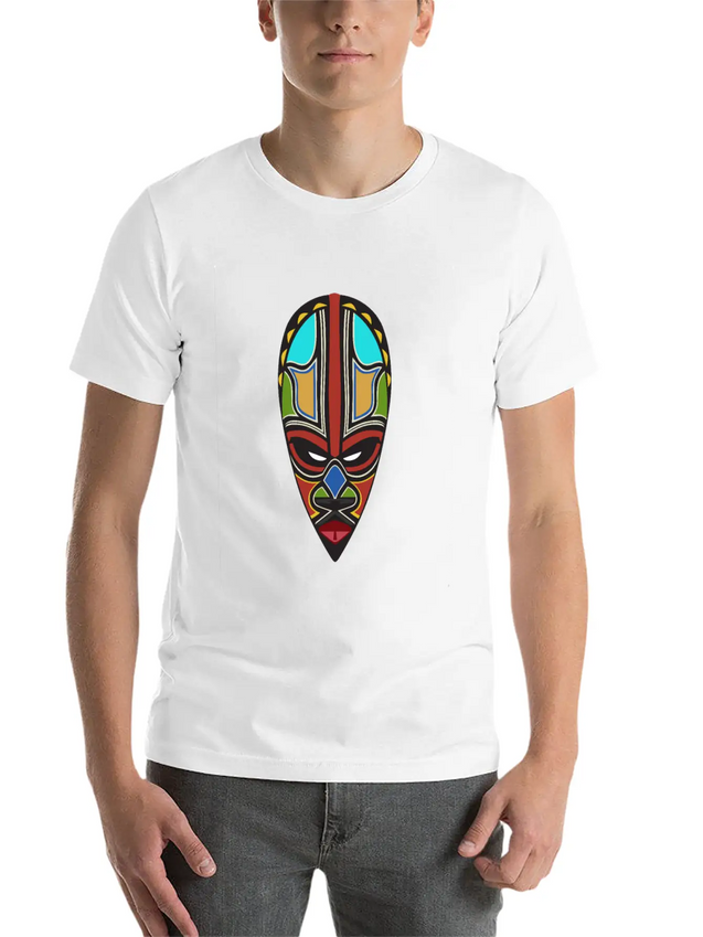 African Tribal Mask Lightweight Cotton T-Shirt – Daily Comfort Graphic Shirt