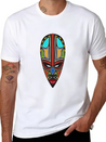African Tribal Mask Lightweight Cotton T-Shirt – Daily Comfort Graphic Shirt