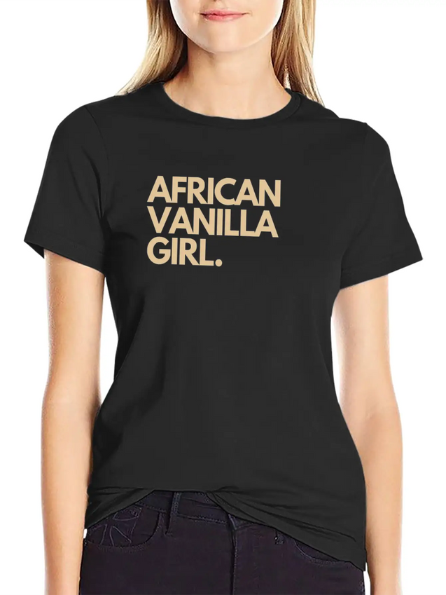 African Vanilla Girl Lightweight Cotton T-Shirt – Daily Comfort Graphic Shirt