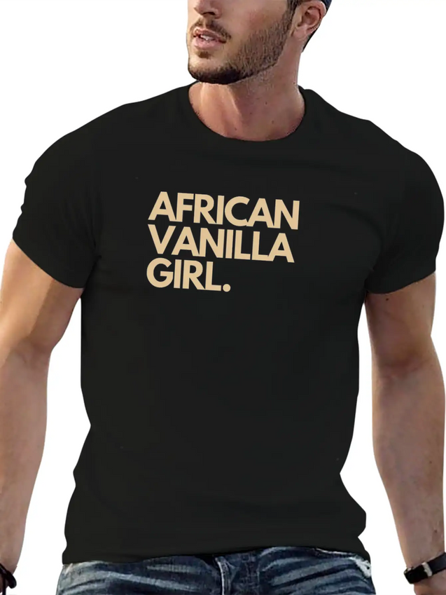 African Vanilla Girl Lightweight Cotton T-Shirt – Daily Comfort Graphic Shirt