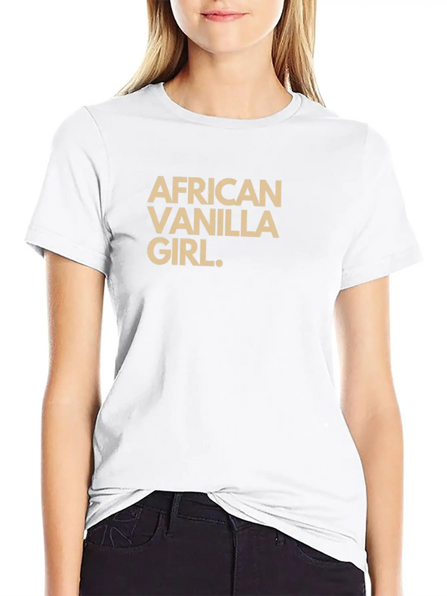African Vanilla Girl Lightweight Cotton T-Shirt – Daily Comfort Graphic Shirt