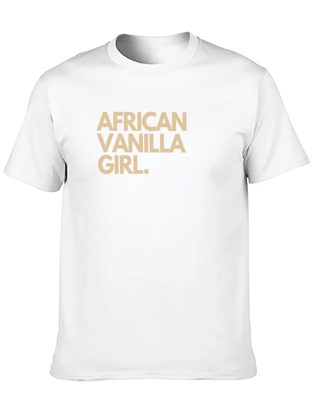 African Vanilla Girl Lightweight Cotton T-Shirt – Daily Comfort Graphic Shirt