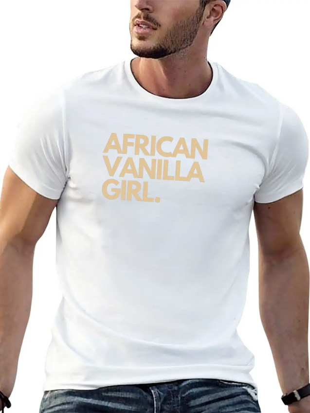 African Vanilla Girl Lightweight Cotton T-Shirt – Daily Comfort Graphic Shirt