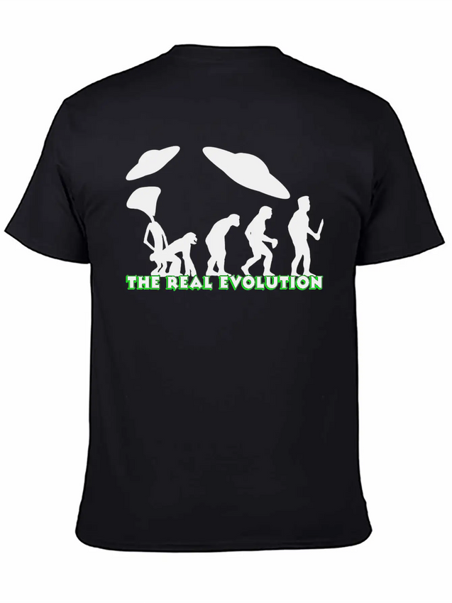 Alien Ufo EVOLUTION The Real Evolution Gift-Idea Lightweight Cotton T-Shirt – Daily Comfort Graphic Shirt