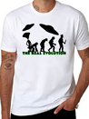 Alien Ufo EVOLUTION The Real Evolution Gift-Idea Lightweight Cotton T-Shirt – Daily Comfort Graphic Shirt