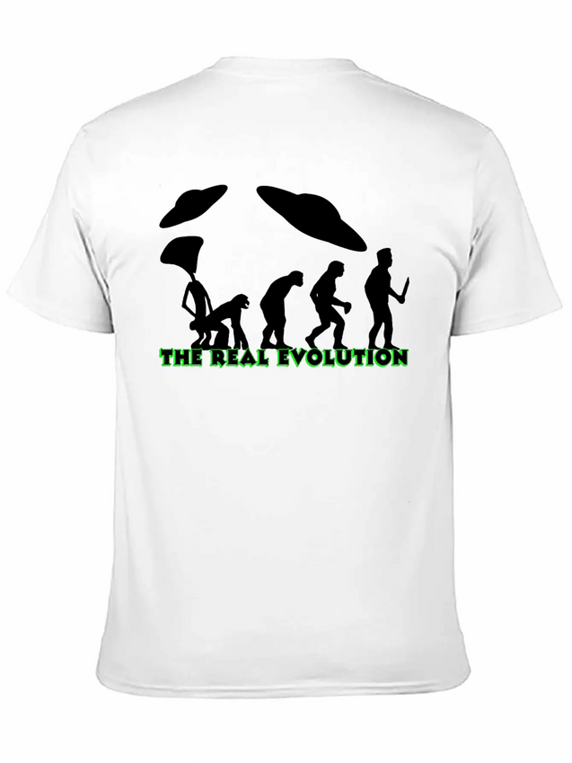 Alien Ufo EVOLUTION The Real Evolution Gift-Idea Lightweight Cotton T-Shirt – Daily Comfort Graphic Shirt