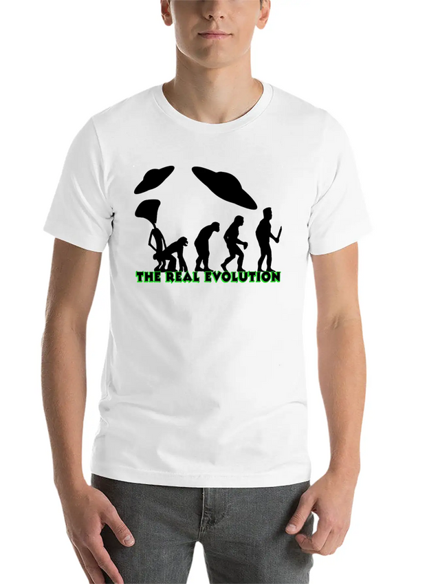 Alien Ufo EVOLUTION The Real Evolution Gift-Idea Lightweight Cotton T-Shirt – Daily Comfort Graphic Shirt