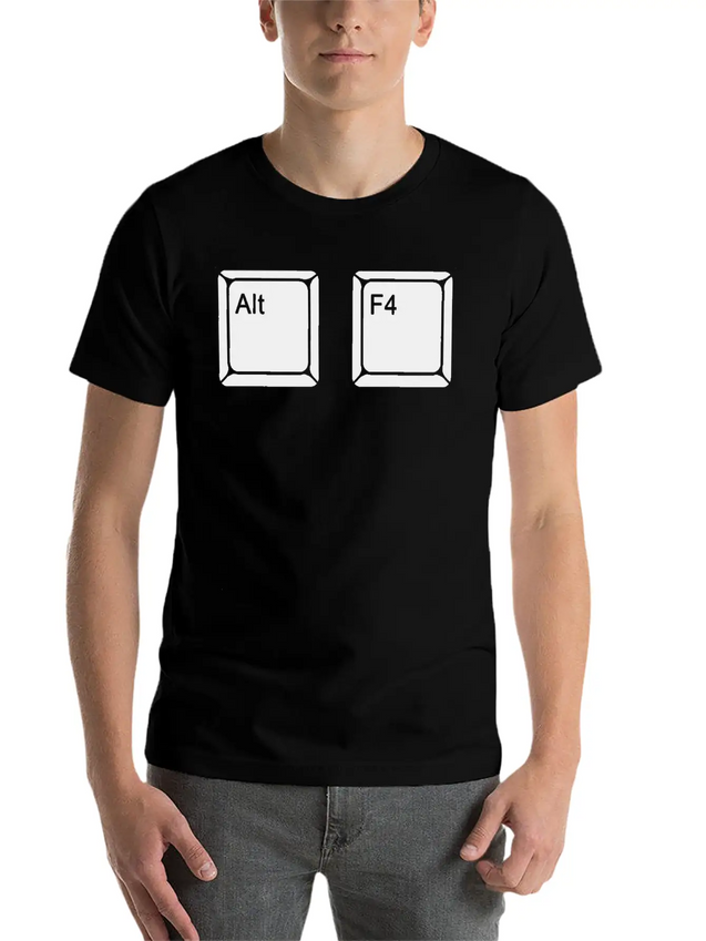 Alt F4 - Keyboard Shortcut Lightweight Cotton T-Shirt – Daily Comfort Graphic Shirt