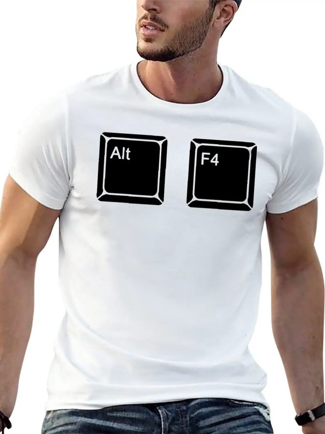 Alt F4 - Keyboard Shortcut Lightweight Cotton T-Shirt – Daily Comfort Graphic Shirt