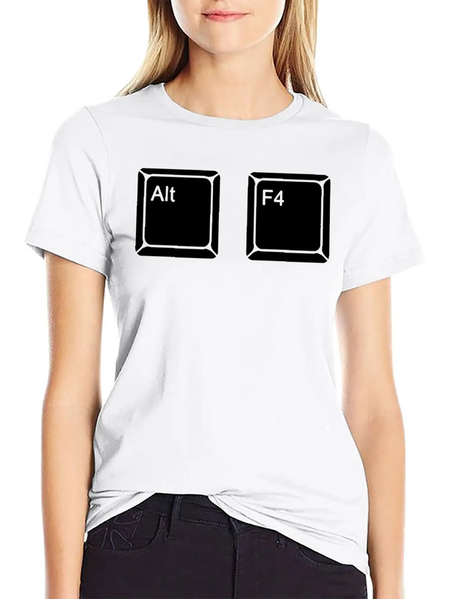 Alt F4 - Keyboard Shortcut Lightweight Cotton T-Shirt – Daily Comfort Graphic Shirt