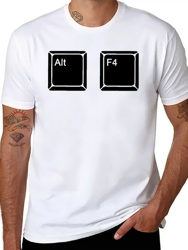 Alt F4 - Keyboard Shortcut Lightweight Cotton T-Shirt – Daily Comfort Graphic Shirt