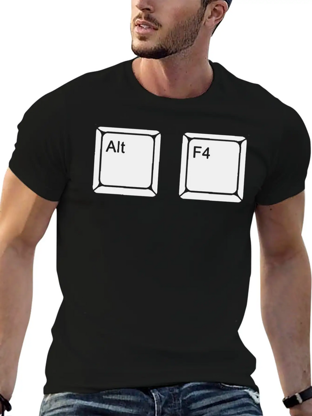 Alt F4 - Keyboard Shortcut Lightweight Cotton T-Shirt – Daily Comfort Graphic Shirt