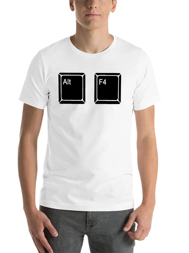 Alt F4 - Keyboard Shortcut Lightweight Cotton T-Shirt – Daily Comfort Graphic Shirt
