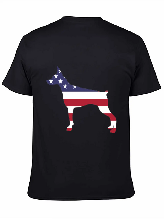 American Flag Pinscher Happy 4th Of July Lightweight Cotton T-Shirt – Daily Comfort Graphic Shirt