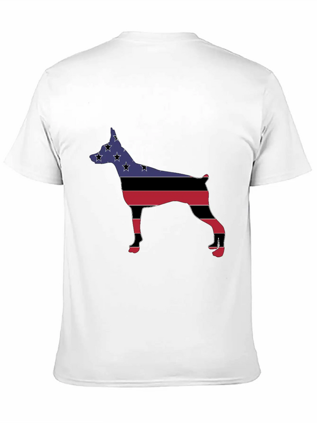 American Flag Pinscher Happy 4th Of July Lightweight Cotton T-Shirt – Daily Comfort Graphic Shirt