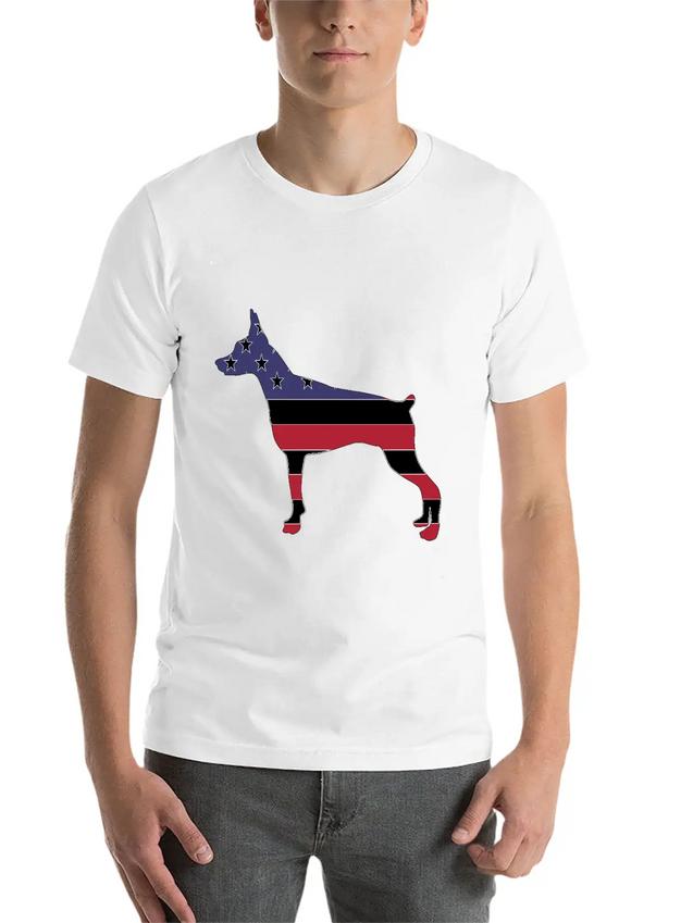 American Flag Pinscher Happy 4th Of July Lightweight Cotton T-Shirt – Daily Comfort Graphic Shirt