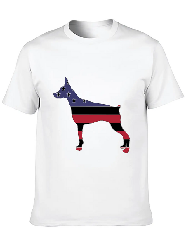 American Flag Pinscher Happy 4th Of July Lightweight Cotton T-Shirt – Daily Comfort Graphic Shirt