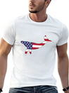 American Flag Whale Happy 4th Of July Lightweight Cotton T-Shirt – Daily Comfort Graphic Shirt