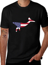 American Flag Whale Happy 4th Of July Lightweight Cotton T-Shirt – Daily Comfort Graphic Shirt
