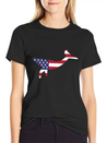 American Flag Whale Happy 4th Of July Lightweight Cotton T-Shirt – Daily Comfort Graphic Shirt