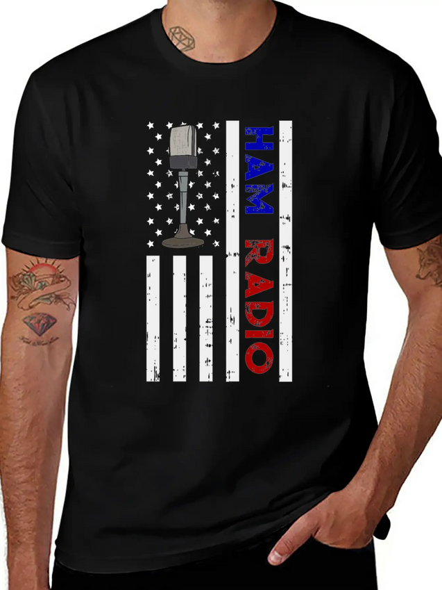 American Ham Radio Gift Lightweight Cotton T-Shirt – Daily Comfort Graphic Shirt
