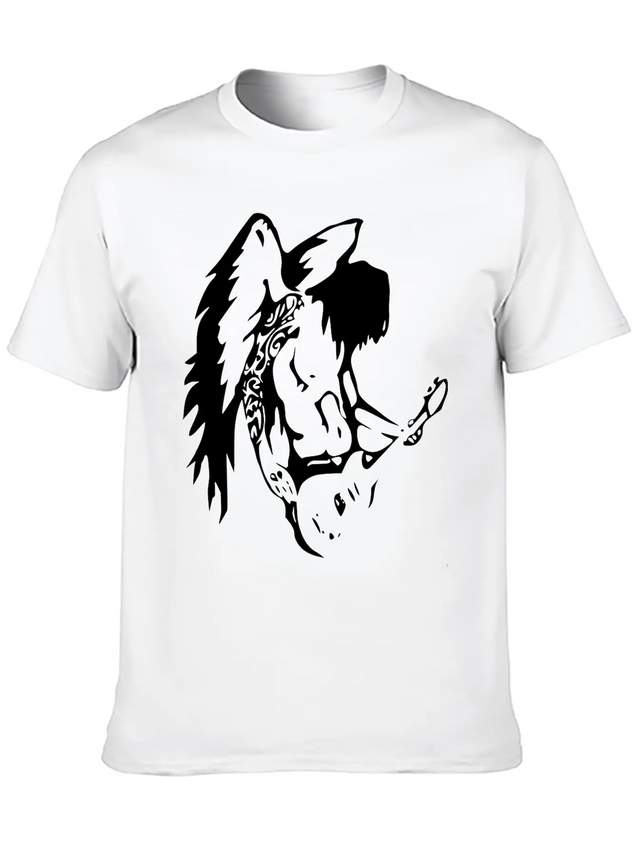 Angel Lightweight Cotton T-Shirt – Daily Comfort Graphic Shirt