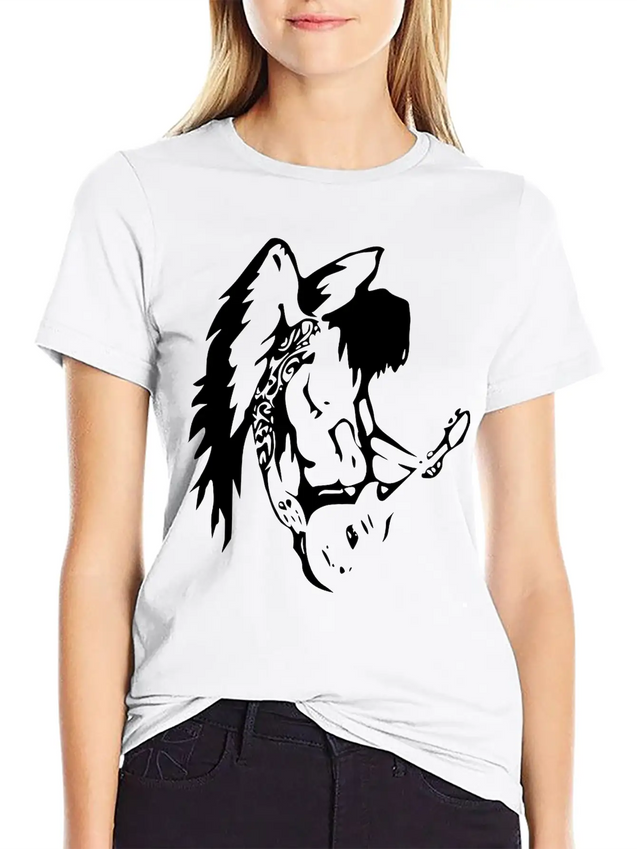 Angel Lightweight Cotton T-Shirt – Daily Comfort Graphic Shirt