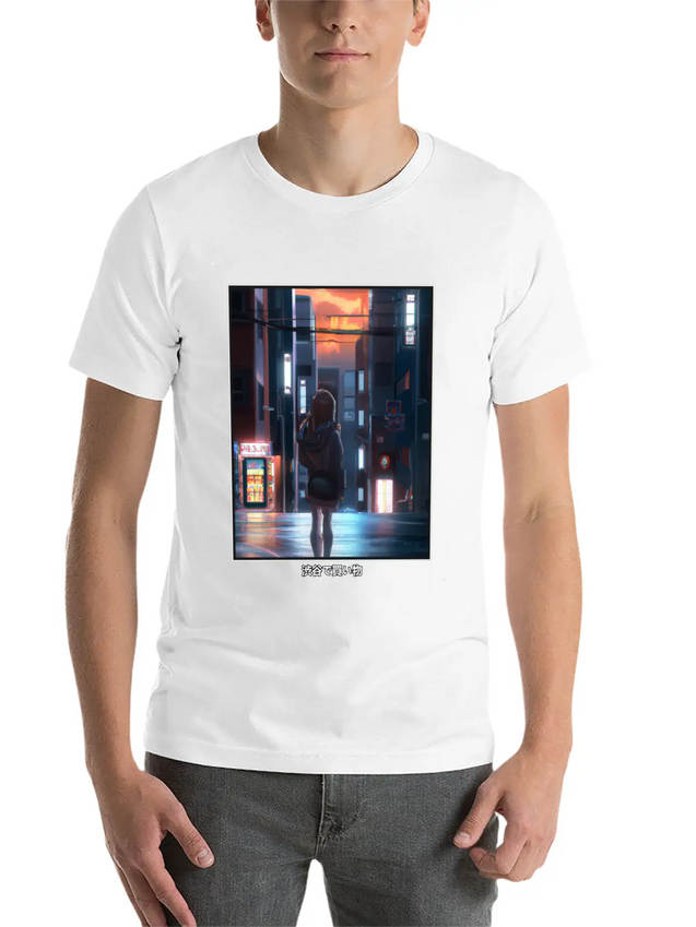 Anime Manga Girl Shopping In Shibuya Japan Lightweight Cotton T-Shirt – Daily Comfort Graphic Shirt