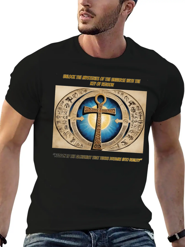 "Ankh Of Enlightenment" Lightweight Cotton T-Shirt – Daily Comfort Graphic Shirt