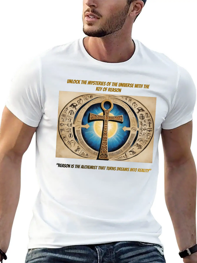 "Ankh Of Enlightenment" Lightweight Cotton T-Shirt – Daily Comfort Graphic Shirt