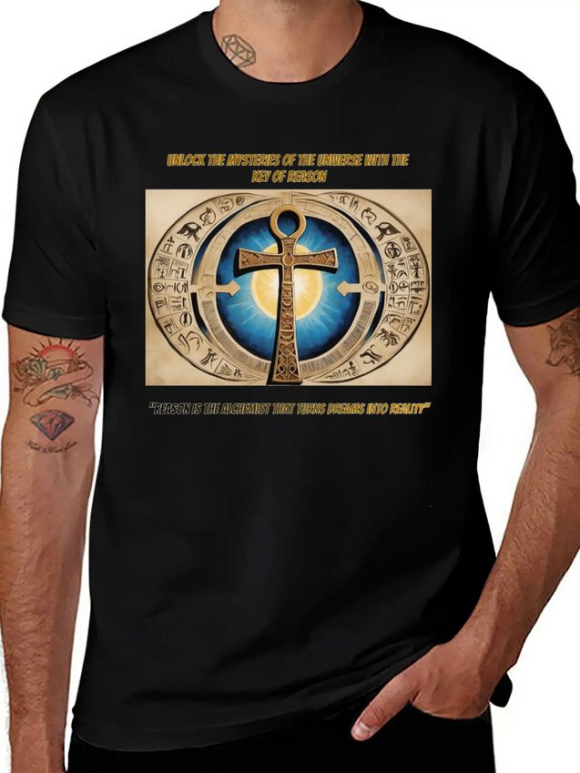 "Ankh Of Enlightenment" Lightweight Cotton T-Shirt – Daily Comfort Graphic Shirt