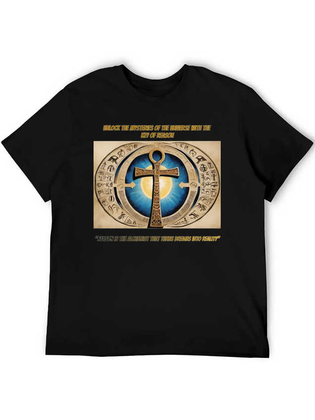 "Ankh Of Enlightenment" Lightweight Cotton T-Shirt – Daily Comfort Graphic Shirt