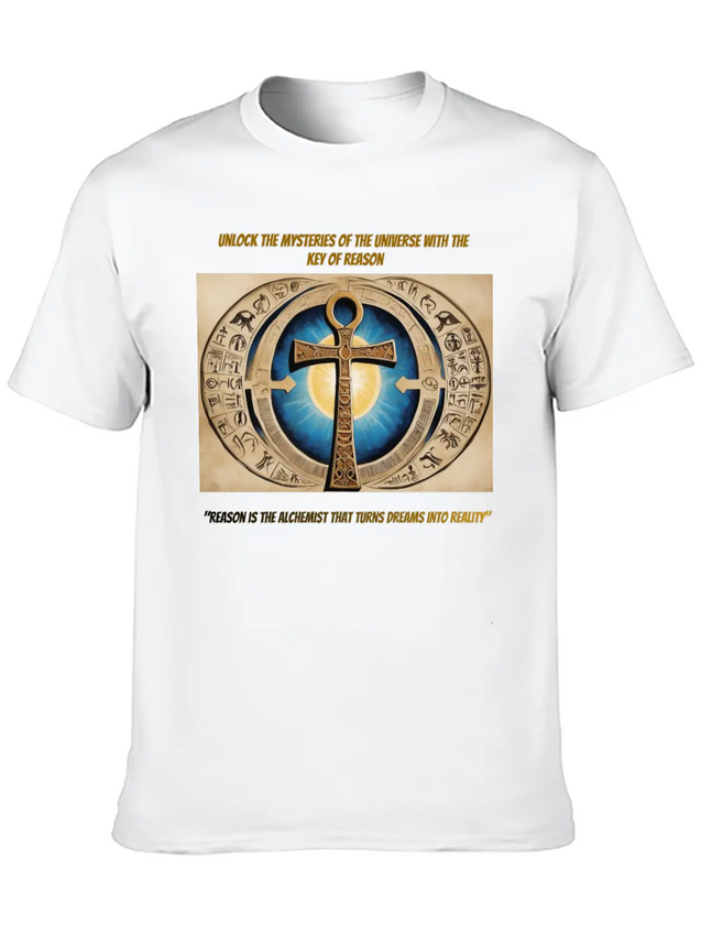"Ankh Of Enlightenment" Lightweight Cotton T-Shirt – Daily Comfort Graphic Shirt
