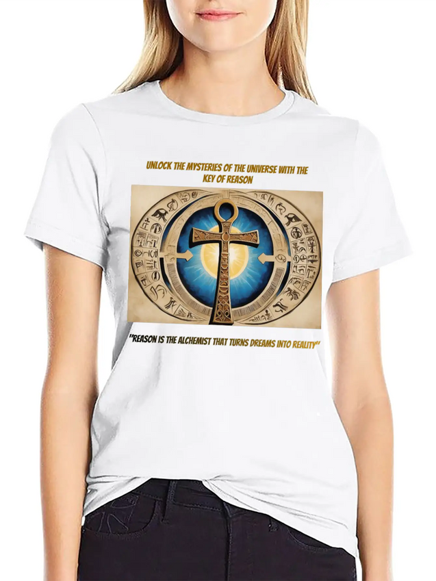 "Ankh Of Enlightenment" Lightweight Cotton T-Shirt – Daily Comfort Graphic Shirt