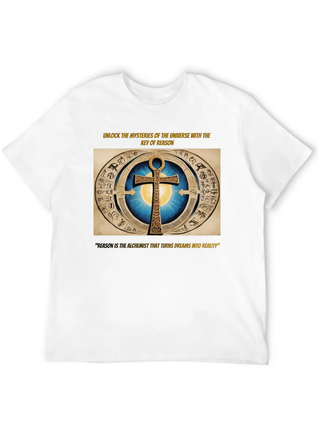"Ankh Of Enlightenment" Lightweight Cotton T-Shirt – Daily Comfort Graphic Shirt