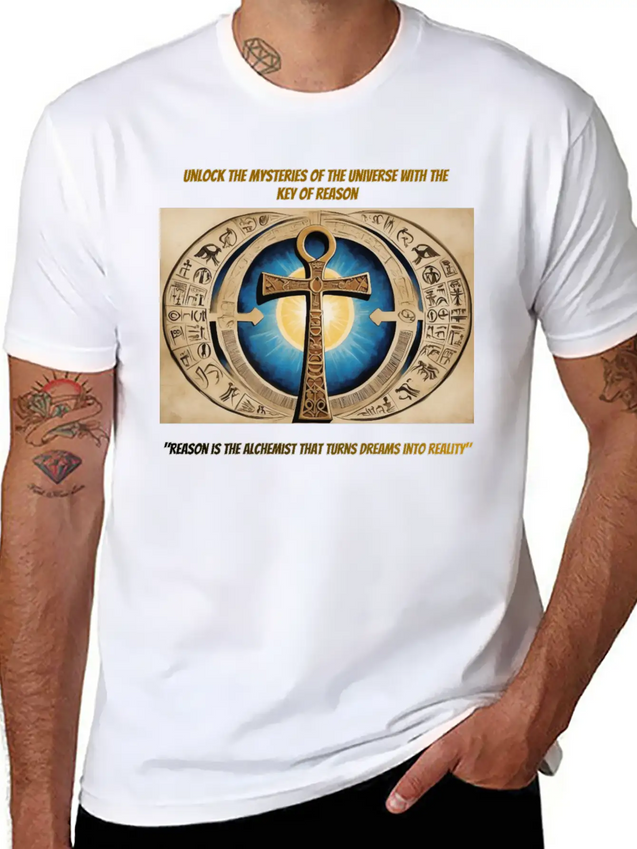 "Ankh Of Enlightenment" Lightweight Cotton T-Shirt – Daily Comfort Graphic Shirt