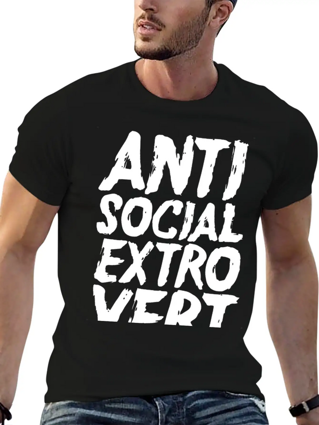 Anti Social Extrovert Lightweight Cotton T-Shirt – Daily Comfort Graphic Shirt