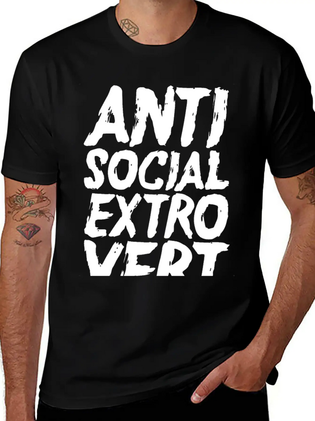 Anti Social Extrovert Lightweight Cotton T-Shirt – Daily Comfort Graphic Shirt