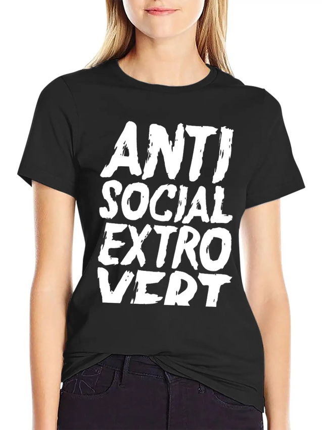 Anti Social Extrovert Lightweight Cotton T-Shirt – Daily Comfort Graphic Shirt