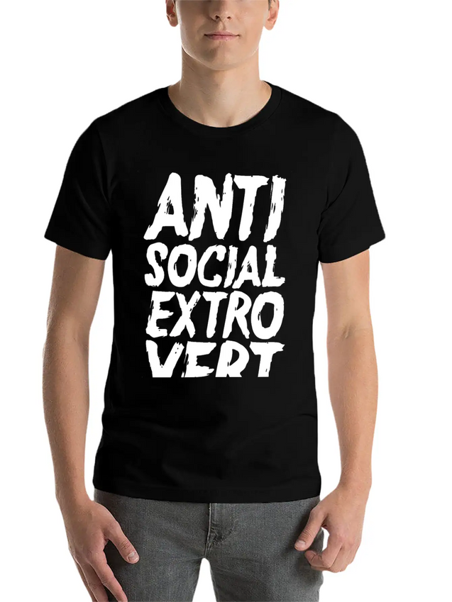 Anti Social Extrovert Lightweight Cotton T-Shirt – Daily Comfort Graphic Shirt