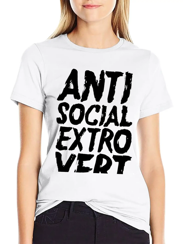 Anti Social Extrovert Lightweight Cotton T-Shirt – Daily Comfort Graphic Shirt
