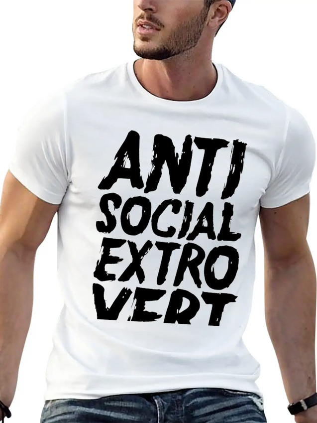 Anti Social Extrovert Lightweight Cotton T-Shirt – Daily Comfort Graphic Shirt