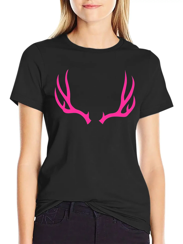 Antlers Deer Hunting Forest Wild Nature Outdoor Lightweight Cotton T-Shirt – Daily Comfort Graphic Shirt
