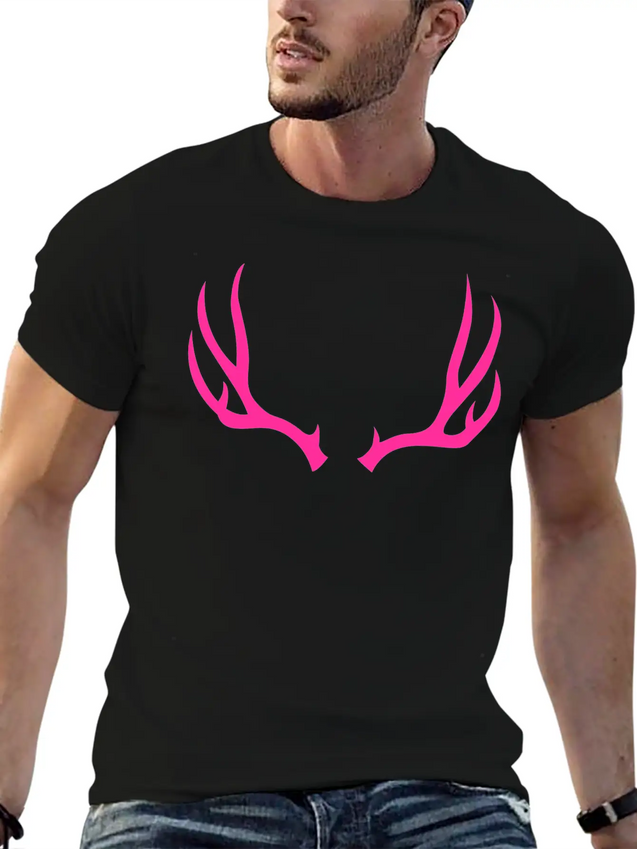 Antlers Deer Hunting Forest Wild Nature Outdoor Lightweight Cotton T-Shirt – Daily Comfort Graphic Shirt