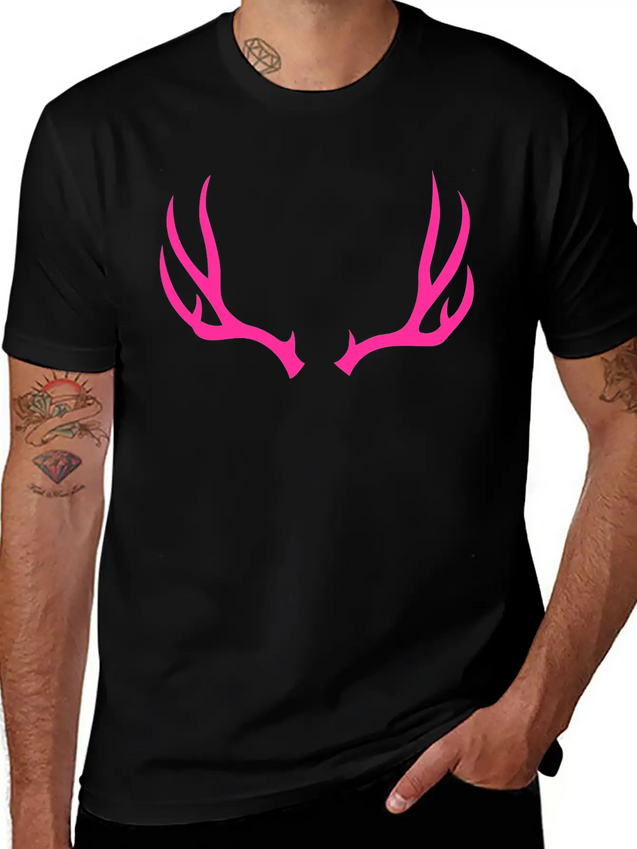 Antlers Deer Hunting Forest Wild Nature Outdoor Lightweight Cotton T-Shirt – Daily Comfort Graphic Shirt