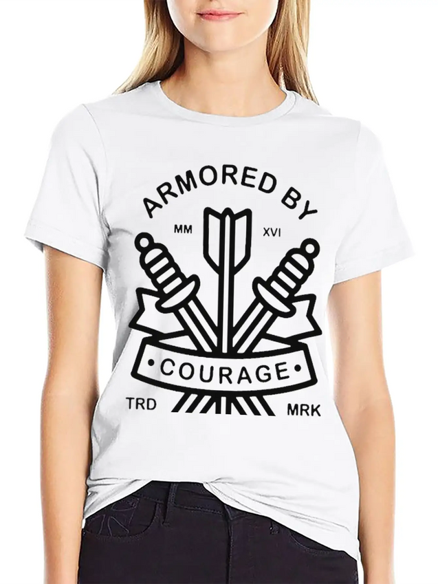 Armored By Courage Lightweight Cotton T-Shirt – Daily Comfort Graphic Shirt